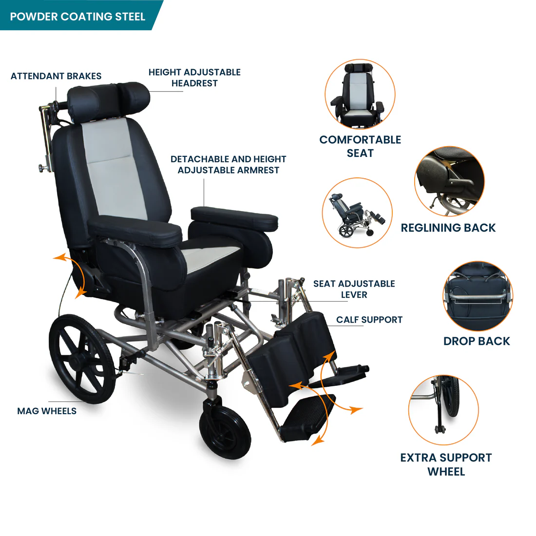 Arrex Jana Reclining Wheelchair