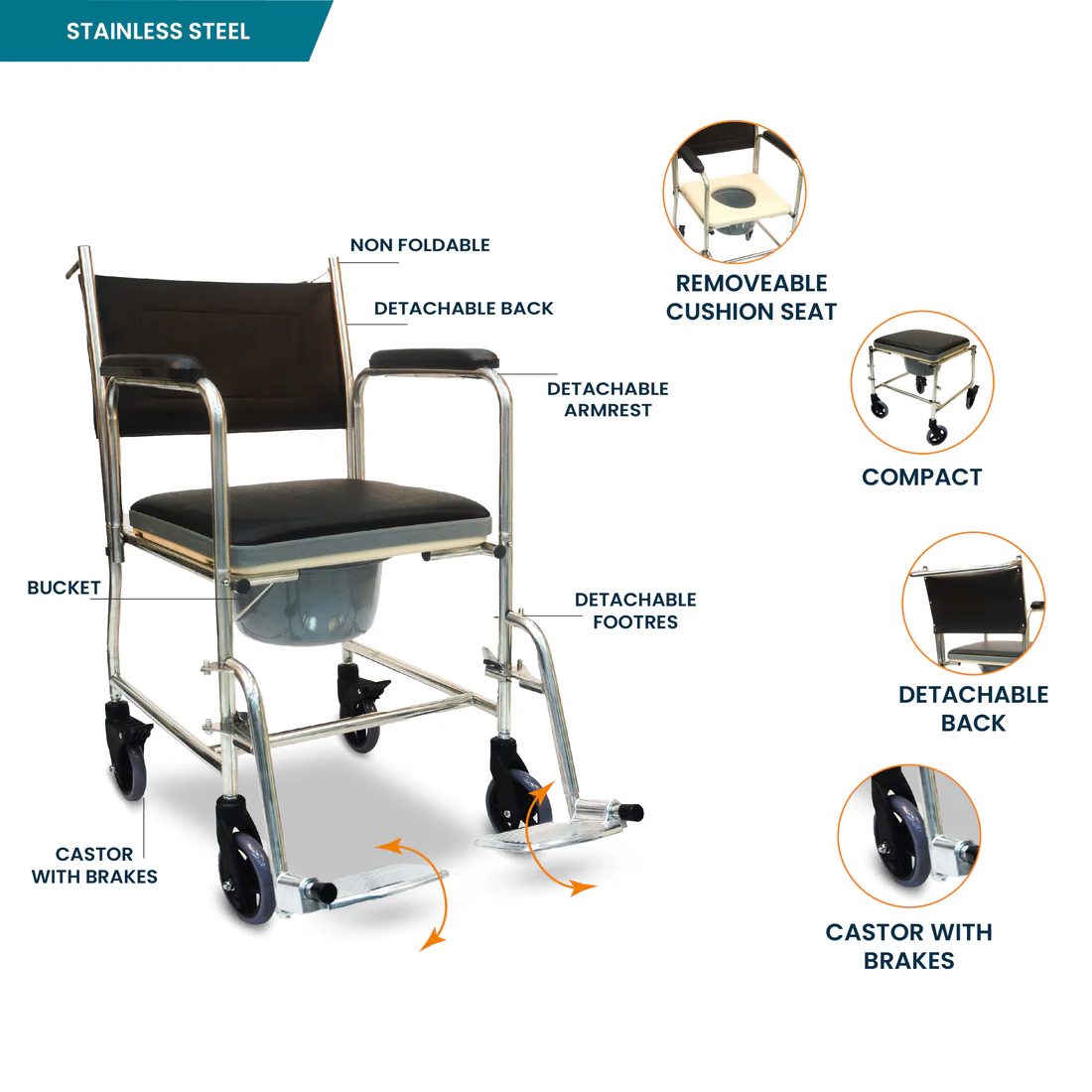 Arrex Edda S Commode Wheelchair