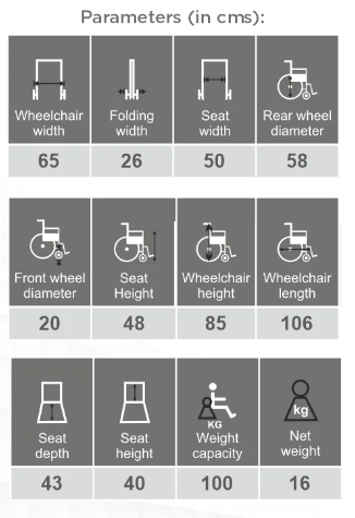 Anrace Spoke Wheelchair Silver