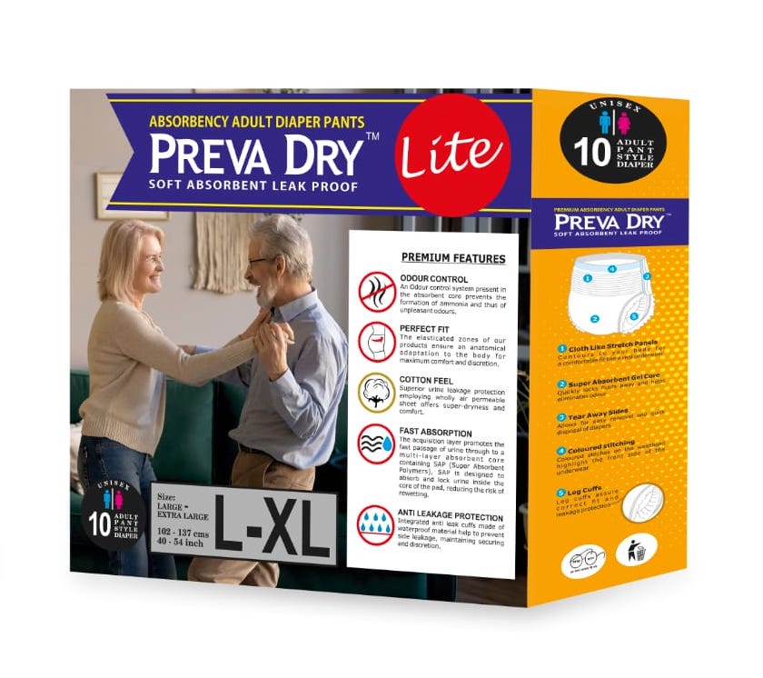 Preva Dry Lite Adult Diaper Pants Large