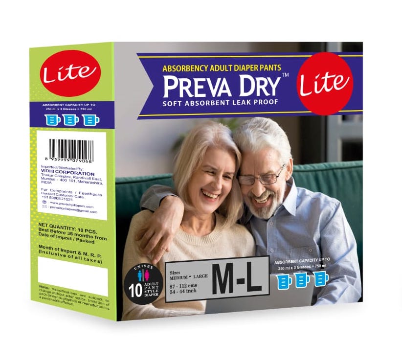 Preva Dry Lite Adult Diaper Pants Medium