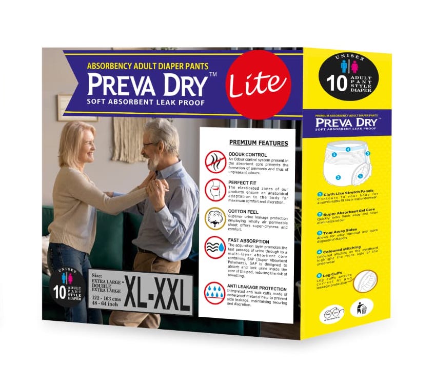 Preva Dry Lite Adult Diaper Pants  Extra Large