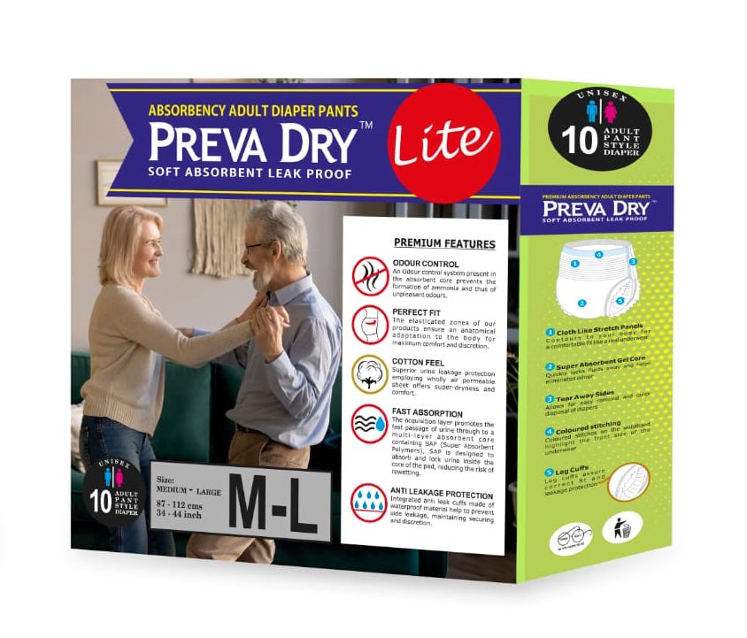 Preva Dry Lite Adult Diaper Pants Medium